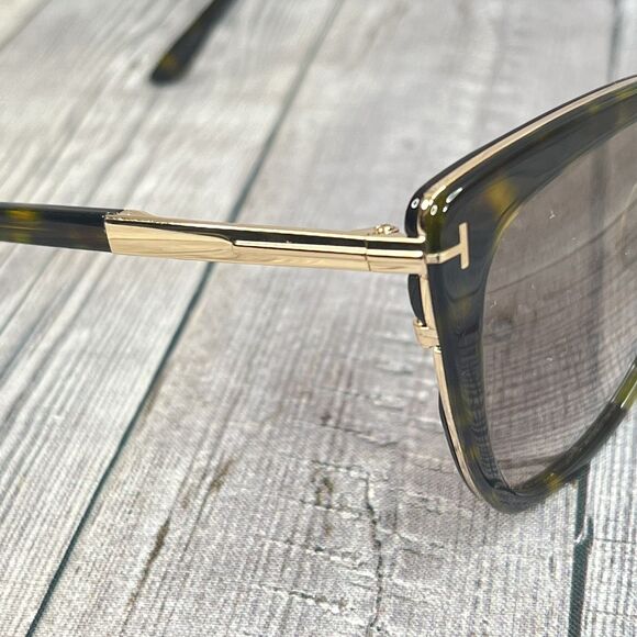 Tom Ford Simona TF717 52F Sunglasses Dark Havana-Rose Gold/Brown Gradient Lenses main image 6